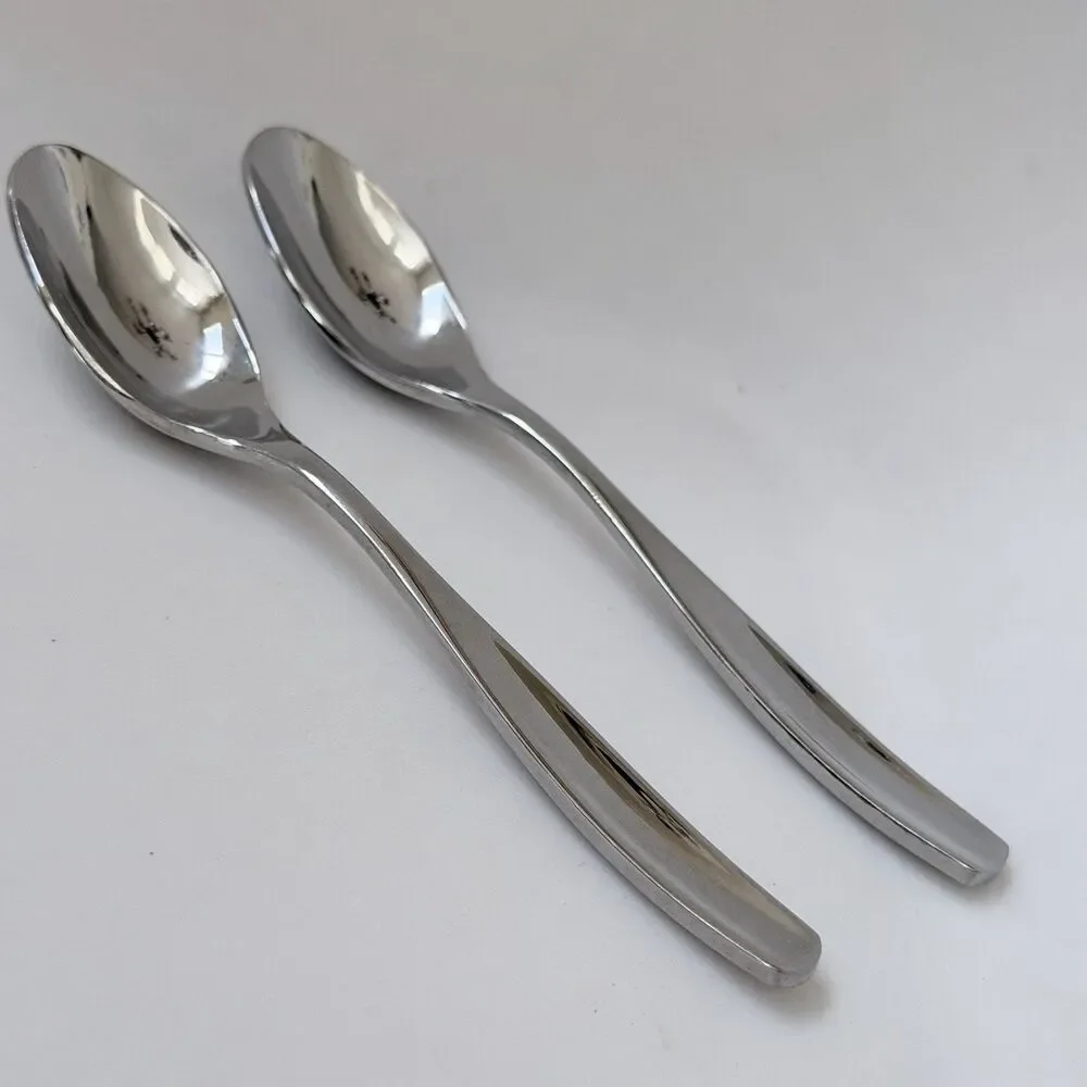 2pc Gourmet Settings Vault Demitasse Spoons 5 1/8” Stainless-Glossy